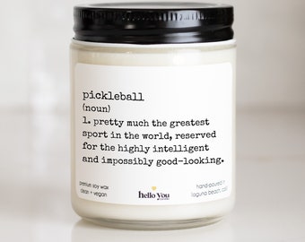 Pickleball Candle Gift for Pickleball Player, Funny Pickleball Gift, Christmas Gift for Pickleball Player, Pickle Ball Player Birthday Gift