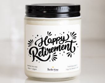 Personalized Retirement Gifts | Gifts for Retirement | Happy Retirement Gifts | Retirement Card Alternative | Scented Candle Gifts