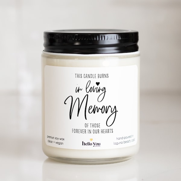 In Loving Memory Personalized Candle Gift - Scented Soy Candle | Condolence Gift | Sympathy Gift | Grief Gift | Mourning Gift