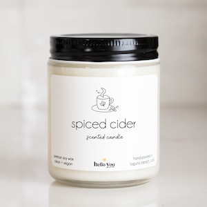 Spiced Cider Scented Candle | Apple Cider Candle | Fall Scented Candle | Autumn Scented Candle | Personalized Candle | Candle Gift