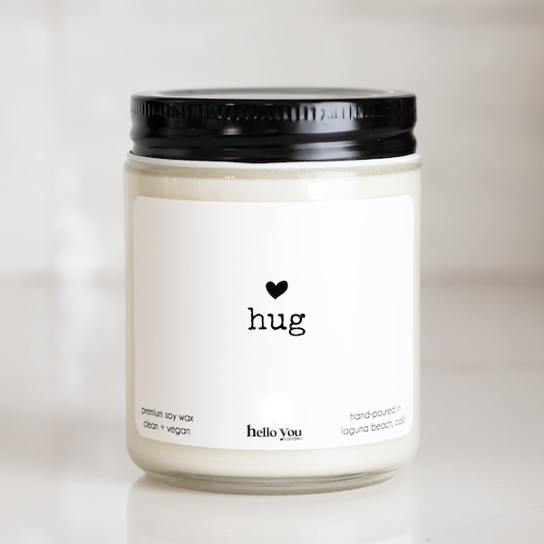 Send a Hug Candle | Sorry For Your Loss Gift | Personalized Soy Candle | Condolence Gift | Sympathy Gift | Grief Gift | Mourning Gift