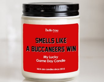 Football gift | Gifts for Him | Smells Like a Buccaneers Win Candle | Tampa Bay Buccaneers Gift NFL Gift Candle | Game Day Decor Candle