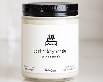 Birthday Cake Scented Candle | Birthday Candle Gift | Personalized Birthday Gift Candle | Soy Candle | Personalized Candle