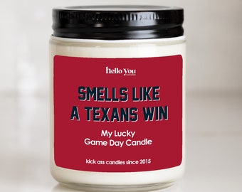 Football gift | Gifts for Him | Smells Like a Texans Win Candle | Houston Texans Gift NFL Gift Candle | Game Day Decor Sports Candle