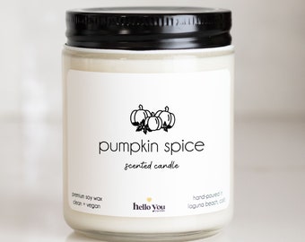 Pumpkin Spice Scented Candle | Pumpkin Candle | Fall Scented Candle | Autumn Scented Candle | Personalized Candle | Candle Gift
