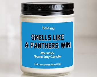 NFL Team Football Gifts, Lucky Game Day Candle, Smells like a Panthers Win Candle gifts for him, gifts for men