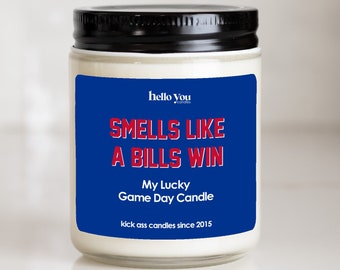 Football gift | Gifts for Him | Smells Like a Bills Win Candle | Buffalo Bills Gift NFL Gift Candle | Game Day Decor Sports Candle