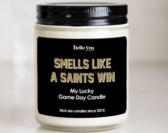 Football gift | Gifts for Him | Smells Like a Saints Win Candle | New Orleans Saints Gift NFL Gift Candle | Game Day Decor Sports Candle