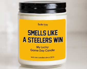 Football gift | Gifts for Him | Smells Like a Steelers Win Candle | Pittsburgh Steelers Gift NFL Gift Candle | Game Day Decor Sports Candle