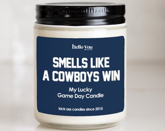 Football gift | Gifts for Him | Smells Like a Cowboys Win Candle | Dallas Cowboys Gift NFL Gift Candle | Game Day Decor Sports Candle