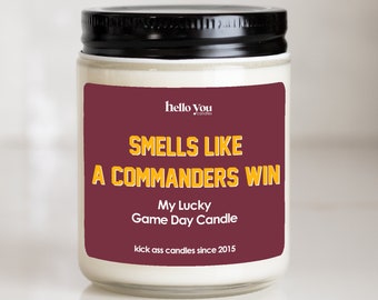 Football gift | Gifts for Him | Smells Like a Commanders Win Candle | Washington Commanders Gift NFL Gift Candle | Game Day Decor Candle