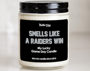Football gift | Gifts for Him | Smells Like a Raiders Win Candle | Las Vegas Raiders Gift NFL Gift Candle | Game Day Decor Sports Candle