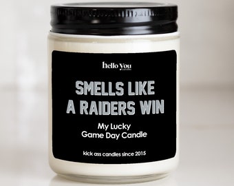 Football gift | Gifts for Him | Smells Like a Raiders Win Candle | Las Vegas Raiders Gift NFL Gift Candle | Game Day Decor Sports Candle