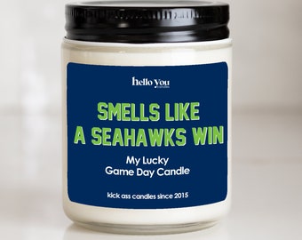 Football gift | Gifts for Him | Smells Like a Seahawks Win Candle | Seatle Seahawks Gift NFL Gift Candle | Game Day Decor Sports Candle