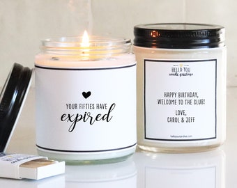 60th Birthday Gift Candle | Your Fifties Have Expired | Funny Birthday Gift | Birthday Candle | Milestone Birthday Gift For Her