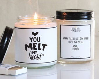 You Melt My Heart Candle | Valentine's Day Gift | Valentine for Wife | Boyfriend Gift | Husband Gift | Valentine's Day Candle - Soy Candle