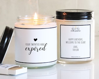 30th Birthday Gift Candle | Your Twenties Have Expired | Funny Birthday Gift | Birthday Candle | Milestone Birthday Gift For Her