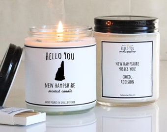 New Hampshire Scented Candle - Homesick Gift | Feeling Homesick | State Scented Candle | Moving Gift | College Student Gift | State Candles