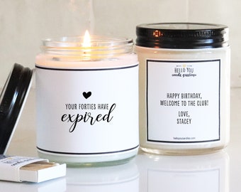 50th Birthday Gift Candle | Your Forties Have Expired | Funny Birthday Gift | Birthday Candle | Milestone Birthday Gift For Her