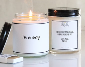 I'm So Sorry Soy Candle Gift - Sympathy Gift | Apology Gift | Sorry Gift | Condolence Gift | Loss Gift | Divorce Gift | Break Up Gift