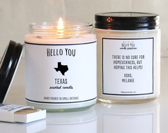 Texas Scented Candle - Homesick Gift | State Scented Candle | Moving Gift | College Student Gift | State Candles | Homesick Candle