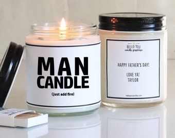 Funny Father's Day Candle | Man Candle (just add fire) | Father's Day Candle | Funny Candle | Gift for dad | Candle for him |Candles for men