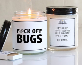 Citronella Candle | Outside Candle | Fuck off bugs candle | Keep bugs away | Outdoor candle | Candle for outside | Patio candle | Bug candle
