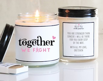 Together We Fight Candle Gift | Cancer Awareness Month Gift | Fighting Cancer Gift | Breast Cancer Support Gift | Cancer Support Gift