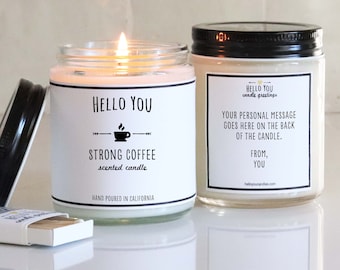 Strong Coffee Scented Candle | Scented Soy Candle | Coffee Candle | Candle Handmade | Personalized Candle | Candle Gift