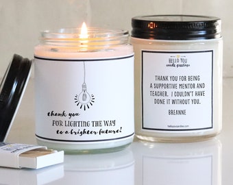 Teacher Gift | Teacher Appreciation Gift | Professor Gift | Mentor Gift | Thank You For Lighting The Way to a Brighter Future Candle Gift