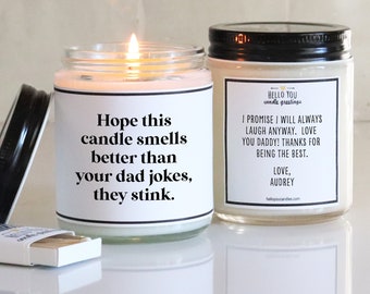 Funny Father's Day Candle | Hope this candle smells better than your dad jokes | Personalized Father's Day Gift | Funny Candle |Gift for dad