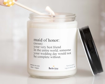 Maid of Honor Gift Personalized Bridal Party Gifts for Maid of Honor Definition Candle Personalized Bridal Party Candles Personalized Gifts