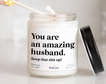 Anniversary gift for husband, You have been an amazing husband personalized candle gifts or him, funny candle