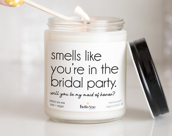 Maid of Honor Gift Personalized Bridal Party Gifts, Smells like you're in the bridal party, will you be my Maid of Honor personalized gift