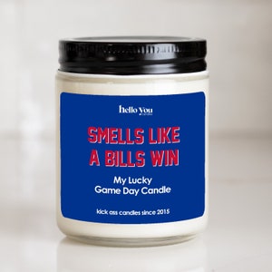 Football gift | Gifts for Him | Smells Like a Bills Win Candle | Buffalo Bills Gift NFL Gift Candle | Game Day Decor Sports Candle