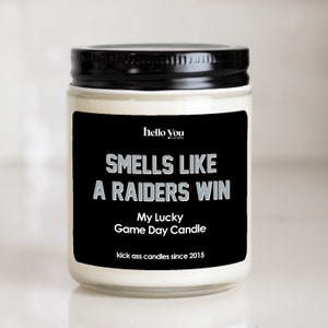 Football gift | Gifts for Him | Smells Like a Raiders Win Candle | Las Vegas Raiders Gift NFL Gift Candle | Game Day Decor Sports Candle