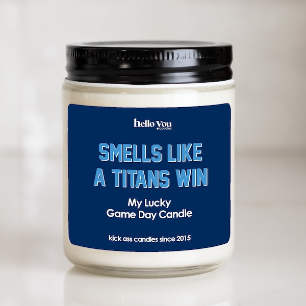 Football gift | Gifts for Him | Smells Like a Titans Win Candle | Tennessee Titans Gift NFL Gift Candle | Game Day Decor Sports Candle