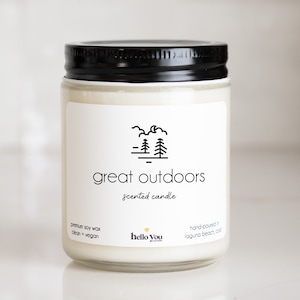 Great Outdoors Scented Candle | Scented Soy Candle | Pine Candle | Masculine Scented Candle | Personalized Candle Gift