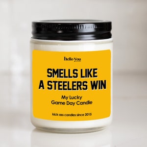 Football gift | Gifts for Him | Smells Like a Steelers Win Candle | Pittsburgh Steelers Gift NFL Gift Candle | Game Day Decor Sports Candle