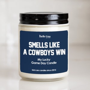 Football gift | Gifts for Him | Smells Like a Cowboys Win Candle | Dallas Cowboys Gift NFL Gift Candle | Game Day Decor Sports Candle