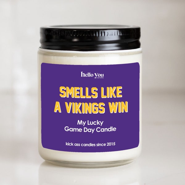 Football gift | Gifts for Him | Smells Like a Vikings Win Candle | Minnesota Vikings Gift NFL Gift Candle | Game Day Decor Sports Candle