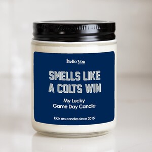 Bougie parfumée Colts Win : cadeau pour le football d'Indianapolis