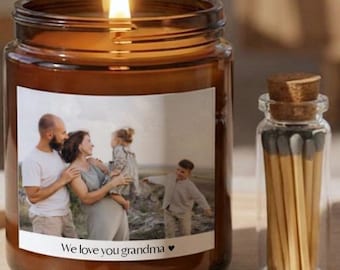 Unique Photo Gift Ideas Photo Magnet Alternative Personalized Candle Bridesmaid Candle Engaged Gift Picture Magnets Alternative