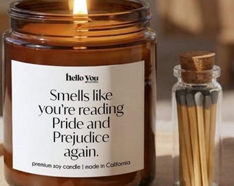 Pride and Prejudice Gift Smells like Candle Booktok Bookstagram Book Lover Gift Jane Austen Fan