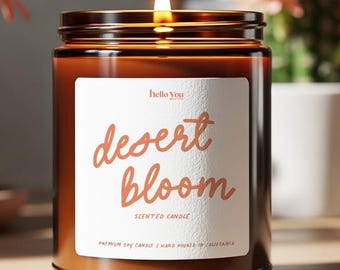 Desert Bloom Cactus Candle Scented Soy Candle: Cactus Blossom | Sweet Agave | Patchouli