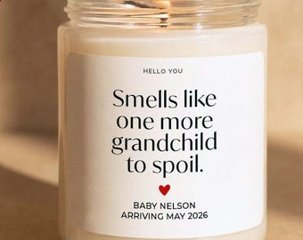 Funny Pregnancy Announcement for Grandparents Candle for Grandma Baby Announcement One more grandchild to spoil