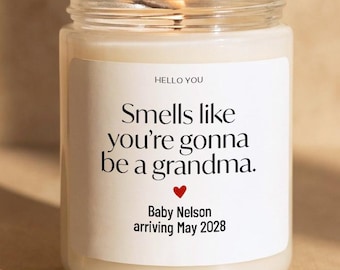 Pregnancy Revealing Grandma Revealing Pregnancy to Grandma Personalized Candle for Grandma Pregnancy Reveal Candle Gift for Grandma