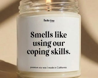 Coping Skills Candle: Funny Mental Health Gift for Therapist