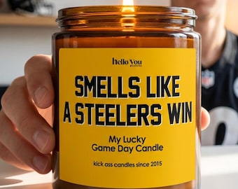 Pittsburgh Steelers Win Soy Candle: Pittsburgh NFL Gift, Game Day Decor