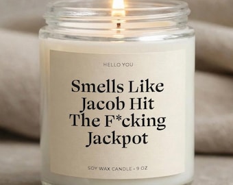 Personalized Engagement Candle Engagement Gifts for Couple He Hit the Jackpot Funny Future Mrs. Gift Funny Wedding Gift for Bride to Be